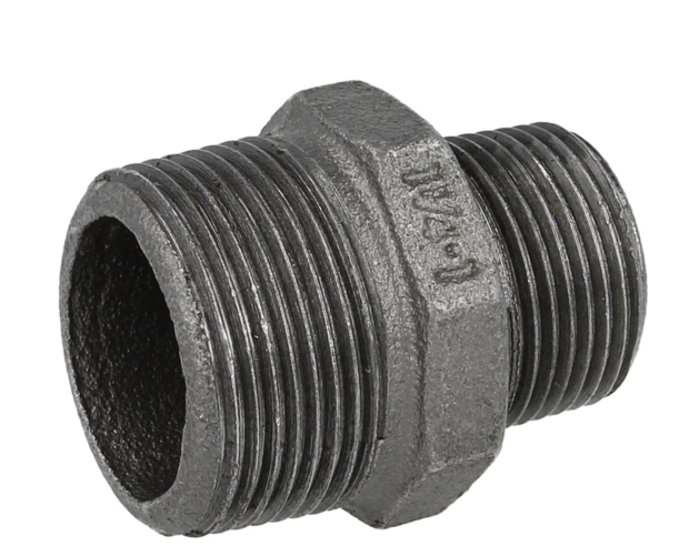Verloop Nippel 1&frac14;" - 1"  MM Gietijzer Zwart  