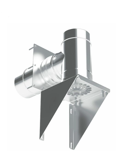Concentrische schouw KIT stoel met LUCHTtoevoer   &oslash; 80/125 mm  PP/RVS voor binnen en buiten