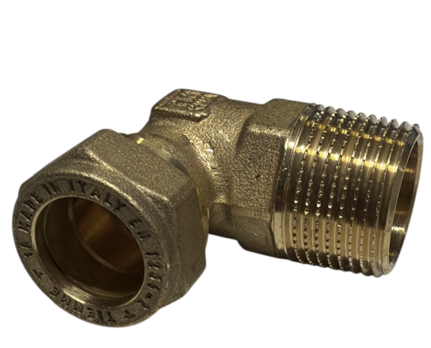 Water knie Knelkoppeling haaks 3/4"M x 18 (mm)