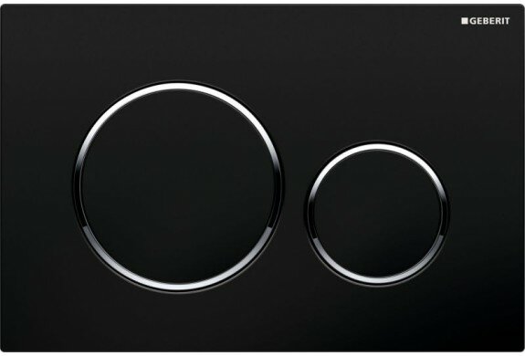 Geberit Sigma 20 Drukplaat 2-Toets Zwart / Chrome Ringen  115882KM1