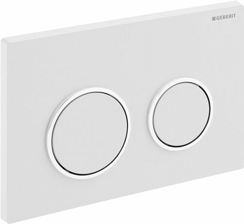 Geberit Omega 20 Drukplaat 2-Toets Wit / Chrome cirkels (past enkel op lage duofix 82cm)  