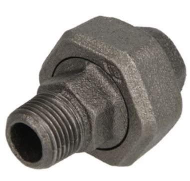 HSE 3-delige koppeling 1/2" MV Conisch Gietijzer Zwart - 14341015