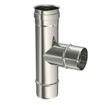 Inox T-stuk Enkelwandig 90° - Diameter 80mm