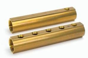 Messing Collector 4/4" - 9 x 1/2 F  + 3/8 F ontluchtingsgat