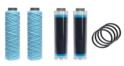 BWT set vervangfilters (2 x fijn + 2 x kool) voor Pluvio 500 ST Regenwaterfilter van na 2015