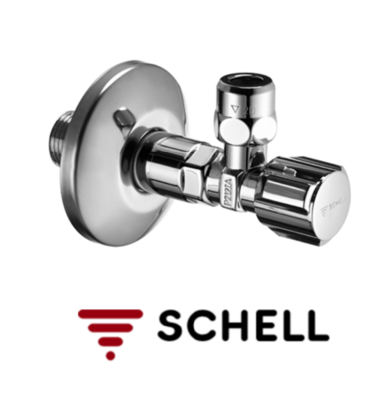 Schell Comfort haakse verlengde hoekstopkraan 1/2 x 10 mm - chroom - met lange moer en rozet