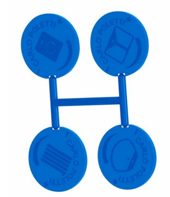 Blauw  indicatie plaatje Voor UNI Collector Met Ingebouwde Kraantjes EK