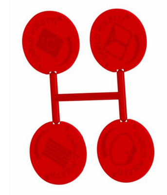 Rood  indicatie plaatje Voor UNI Collector Met Ingebouwde Kraantjes EK