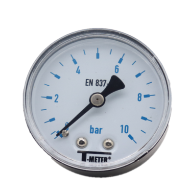 Manometer SW AXIAAL (achter) 1/4"  0-10 bar  - 50 mm