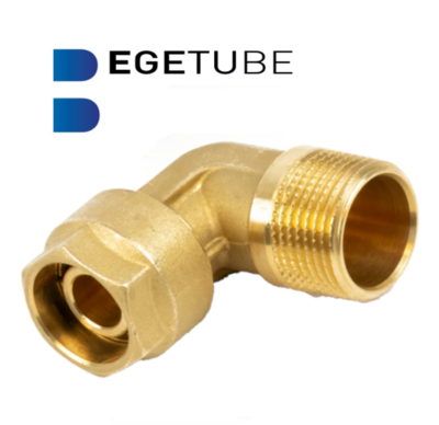 Begetube haakse 4/4"M x 26/3 mm Klemkoppeling  - 317011056