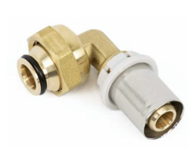 Begetube Haakse  Perskoppeling 1/2" losse moer x 16/2  voor inbouwtoilet - 318.112.618