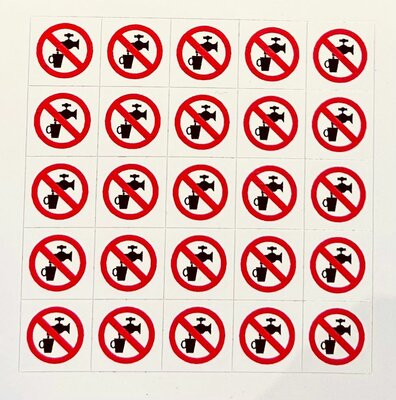 Pictogram Zelfklevend Geen Drinkwater 15 x 15 mm (vel met 25  kleine pictogrammen)