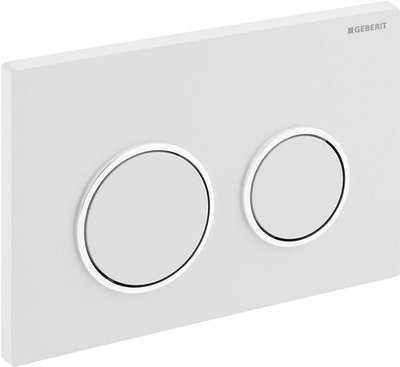 Geberit Omega 20 Drukplaat 2-Toets Wit / Chrome cirkels (past enkel op lage duofix 82cm)