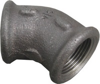 HSE Knie 3/4" FF 45° Gietijzer Zwart - 14120020